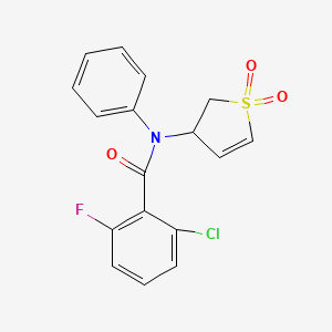 molecular formula C17H13ClFNO3S B2965539 2-chloro-N-(1,1-dioxido-2,3-dihydrothiophen-3-yl)-6-fluoro-N-phenylbenzamide CAS No. 863021-32-3