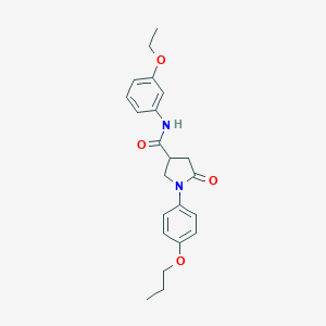 molecular formula C22H26N2O4 B296554 N-(3-ethoxyphenyl)-5-oxo-1-(4-propoxyphenyl)-3-pyrrolidinecarboxamide 