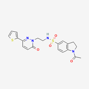 1-acetyl-N-(2-(6-oxo-3-(thiophen-2-yl)pyridazin-1(6H)-yl)ethyl)indoline-5-sulfonamide