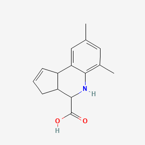 molecular formula C15H17NO2 B2965542 6,8-Dimethyl-3a,4,5,9b-tetrahydro-3H-cyclopenta[c]quinoline-4-carboxylic acid CAS No. 247225-90-7