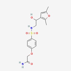 molecular formula C16H20N2O6S B2965550 2-(4-(N-(2-(2,5-dimethylfuran-3-yl)-2-hydroxyethyl)sulfamoyl)phenoxy)acetamide CAS No. 2319892-83-4
