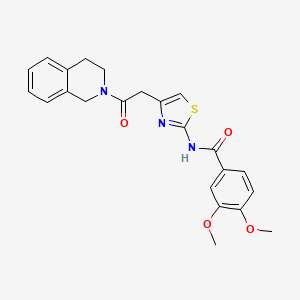 molecular formula C23H23N3O4S B2965554 N-(4-(2-(3,4-dihydroisoquinolin-2(1H)-yl)-2-oxoethyl)thiazol-2-yl)-3,4-dimethoxybenzamide CAS No. 921543-94-4