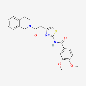 molecular formula C23H23N3O4S B2965554 N-(4-(2-(3,4-二氢异喹啉-2(1H)-基)-2-氧代乙基)噻唑-2-基)-3,4-二甲氧基苯甲酰胺 CAS No. 921543-94-4