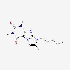 molecular formula C15H21N5O2 B2965555 1,3,7-三甲基-8-戊基-1H-咪唑并[2,1-f]嘌呤-2,4(3H,8H)-二酮 CAS No. 893366-54-6