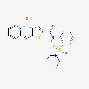 molecular formula C22H22N4O4S2 B2965556 N-(2-(N,N-二乙基磺酰胺基)-4-甲基苯基)-4-氧代-4H-吡啶并[1,2-a]噻吩并[2,3-d]嘧啶-2-甲酰胺 CAS No. 521283-87-4