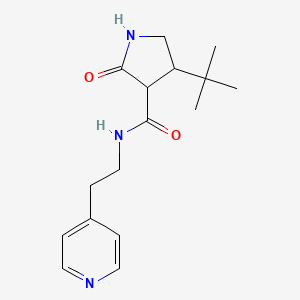 molecular formula C16H23N3O2 B2965564 4-叔丁基-2-氧代-N-[2-(吡啶-4-基)乙基]吡咯烷-3-甲酰胺 CAS No. 2097857-05-9