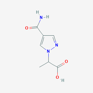 molecular formula C7H9N3O3 B2965565 2-(4-carbamoyl-1H-pyrazol-1-yl)propanoic acid CAS No. 1006484-32-7