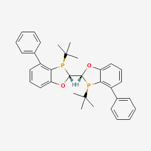 molecular formula C34H36O2P2 B2965586 (2R,2'R,3R,3'R)-3,3'-二叔丁基-4,4'-二苯基-2,2',3,3'-四氢-2,2'-联苯并[d][1,3]恶唑膦 CAS No. 2301856-53-9