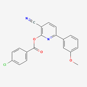 3-Cyano-6-(3-methoxyphenyl)-2-pyridinyl 4-chlorobenzenecarboxylate