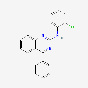 molecular formula C20H14ClN3 B2965604 N-(2-chlorophenyl)-4-phenylquinazolin-2-amine CAS No. 361468-00-0