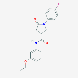 molecular formula C19H19FN2O3 B296562 N-(3-ethoxyphenyl)-1-(4-fluorophenyl)-5-oxopyrrolidine-3-carboxamide 