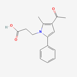 molecular formula C16H17NO3 B2965627 3-(3-acetyl-2-methyl-5-phenyl-1H-pyrrol-1-yl)propanoic acid CAS No. 396123-28-7