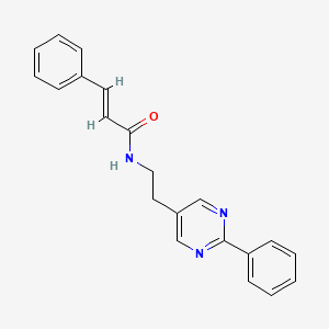 molecular formula C21H19N3O B2965629 N-(2-(2-苯基嘧啶-5-基)乙基)肉桂酰胺 CAS No. 2035001-11-5
