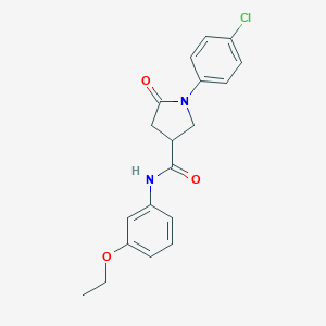 molecular formula C19H19ClN2O3 B296564 1-(4-chlorophenyl)-N-(3-ethoxyphenyl)-5-oxopyrrolidine-3-carboxamide 