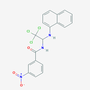 molecular formula C19H14Cl3N3O3 B2965641 3-硝基-N-(2,2,2-三氯-1-(萘-1-基氨基)乙基)苯甲酰胺 CAS No. 302820-80-0