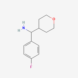 molecular formula C12H16FNO B2965642 (4-氟苯基)(四氢-2H-吡喃-4-基)甲胺 CAS No. 1339684-69-3