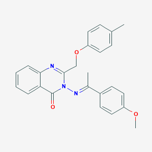 molecular formula C25H23N3O3 B296565 3-{[1-(4-methoxyphenyl)ethylidene]amino}-2-[(4-methylphenoxy)methyl]-4(3H)-quinazolinone 