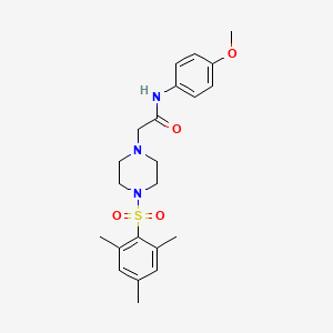 molecular formula C22H29N3O4S B2965666 N-(4-methoxyphenyl)-2-[4-(2,4,6-trimethylphenyl)sulfonylpiperazin-1-yl]acetamide CAS No. 708238-12-4