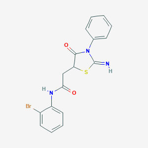 N-(2-bromophenyl)-2-(2-imino-4-oxo-3-phenyl-1,3-thiazolidin-5-yl)acetamide