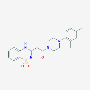 molecular formula C21H24N4O3S B2965674 3-{2-[4-(2,4-dimethylphenyl)piperazin-1-yl]-2-oxoethyl}-2H-1,2,4-benzothiadiazine 1,1-dioxide CAS No. 950370-39-5