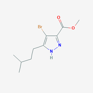 B2965675 methyl 4-bromo-5-(3-methylbutyl)-1H-pyrazole-3-carboxylate CAS No. 1491132-54-7