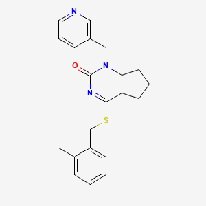molecular formula C21H21N3OS B2965681 4-((2-甲基苄基)硫代)-1-(吡啶-3-基甲基)-6,7-二氢-1H-环戊并[d]嘧啶-2(5H)-酮 CAS No. 899731-21-6