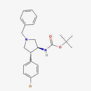 molecular formula C22H27BrN2O2 B2965690 Tert-butyl N-[(3S,4R)-1-benzyl-4-(4-bromophenyl)pyrrolidin-3-yl]carbamate CAS No. 2059913-59-4