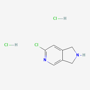 molecular formula C7H9Cl3N2 B2965696 6-Chloro-2,3-dihydro-1H-pyrrolo[3,4-c]pyridine dihydrochloride CAS No. 2387594-91-2