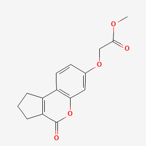 molecular formula C15H14O5 B2965699 Methyl [(4-oxo-1,2,3,4-tetrahydrocyclopenta[c]chromen-7-yl)oxy]acetate CAS No. 304675-01-2