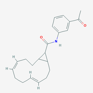 molecular formula C22H27NO2 B296570 N-(3-acetylphenyl)bicyclo[10.1.0]trideca-4,8-diene-13-carboxamide 