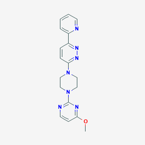 molecular formula C18H19N7O B2965702 3-[4-(4-Methoxypyrimidin-2-yl)piperazin-1-yl]-6-(pyridin-2-yl)pyridazine CAS No. 2380144-24-9