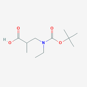 molecular formula C11H21NO4 B2965703 3-{[(Tert-butoxy)carbonyl](ethyl)amino}-2-methylpropanoic acid CAS No. 1342092-27-6