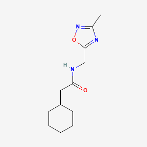 molecular formula C12H19N3O2 B2965709 2-环己基-N-((3-甲基-1,2,4-恶二唑-5-基)甲基)乙酰胺 CAS No. 1235082-64-0
