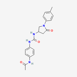 molecular formula C20H22N4O3 B2965726 N-(4-(3-(5-oxo-1-(p-tolyl)pyrrolidin-3-yl)ureido)phenyl)acetamide CAS No. 891091-68-2
