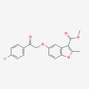molecular formula C19H15ClO5 B2965730 5-[2-(4-氯苯基)-2-氧代乙氧基]-2-甲基-1-苯并呋喃-3-羧酸甲酯 CAS No. 308296-56-2