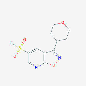 molecular formula C11H11FN2O4S B2965731 3-(Oxan-4-yl)-[1,2]oxazolo[5,4-b]pyridine-5-sulfonyl fluoride CAS No. 2137999-29-0