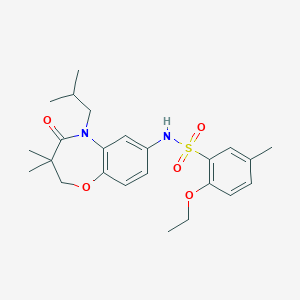 molecular formula C24H32N2O5S B2965732 2-ethoxy-N-(5-isobutyl-3,3-dimethyl-4-oxo-2,3,4,5-tetrahydrobenzo[b][1,4]oxazepin-7-yl)-5-methylbenzenesulfonamide CAS No. 922004-17-9