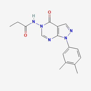 molecular formula C16H17N5O2 B2965736 N-(1-(3,4-二甲基苯基)-4-氧代-1H-吡唑并[3,4-d]嘧啶-5(4H)-基)丙酰胺 CAS No. 899737-79-2