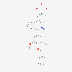 molecular formula C27H23BrF3NO2 B296578 4-[4-(benzyloxy)-3-bromo-5-methoxyphenyl]-8-(trifluoromethyl)-3a,4,5,9b-tetrahydro-3H-cyclopenta[c]quinoline 
