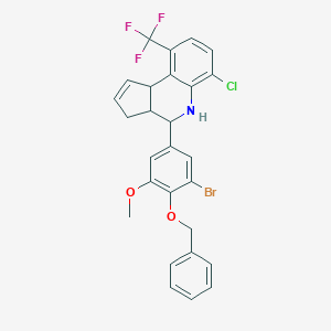 molecular formula C27H22BrClF3NO2 B296579 4-[4-(benzyloxy)-3-bromo-5-methoxyphenyl]-6-chloro-9-(trifluoromethyl)-3a,4,5,9b-tetrahydro-3H-cyclopenta[c]quinoline 