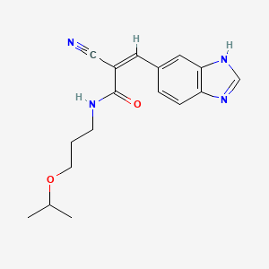 molecular formula C17H20N4O2 B2965790 (Z)-3-(3H-Benzimidazol-5-yl)-2-cyano-N-(3-propan-2-yloxypropyl)prop-2-enamide CAS No. 2094959-10-9