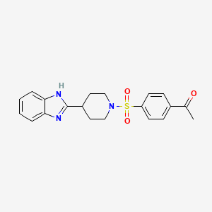 molecular formula C20H21N3O3S B2965797 1-(4-((4-(1H-benzo[d]imidazol-2-yl)piperidin-1-yl)sulfonyl)phenyl)ethanone CAS No. 898369-14-7
