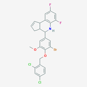 molecular formula C26H20BrCl2F2NO2 B296583 4-{3-bromo-4-[(2,4-dichlorobenzyl)oxy]-5-methoxyphenyl}-6,8-difluoro-3a,4,5,9b-tetrahydro-3H-cyclopenta[c]quinoline 