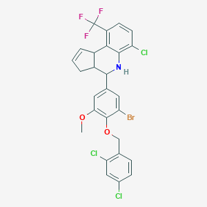 molecular formula C27H20BrCl3F3NO2 B296584 4-{3-bromo-4-[(2,4-dichlorobenzyl)oxy]-5-methoxyphenyl}-6-chloro-9-(trifluoromethyl)-3a,4,5,9b-tetrahydro-3H-cyclopenta[c]quinoline 