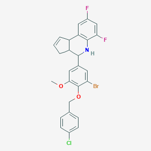 molecular formula C26H21BrClF2NO2 B296585 4-{3-bromo-4-[(4-chlorobenzyl)oxy]-5-methoxyphenyl}-6,8-difluoro-3a,4,5,9b-tetrahydro-3H-cyclopenta[c]quinoline 