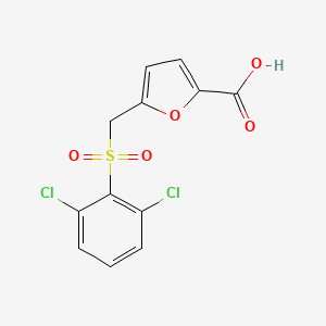 molecular formula C12H8Cl2O5S B2965872 5-{[(2,6-Dichlorophenyl)sulfonyl]methyl}-2-furoic acid CAS No. 897765-60-5