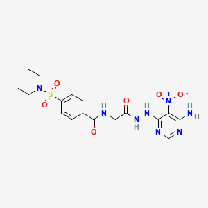 N-[2-[2-(6-amino-5-nitropyrimidin-4-yl)hydrazinyl]-2-oxoethyl]-4-(diethylsulfamoyl)benzamide