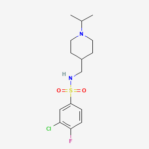 3-chloro-4-fluoro-N-((1-isopropylpiperidin-4-yl)methyl)benzenesulfonamide