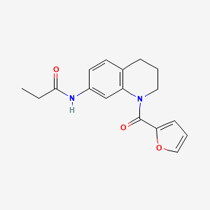 molecular formula C17H18N2O3 B2965903 N-[1-(2-furoyl)-1,2,3,4-tetrahydroquinolin-7-yl]propanamide CAS No. 946244-08-2