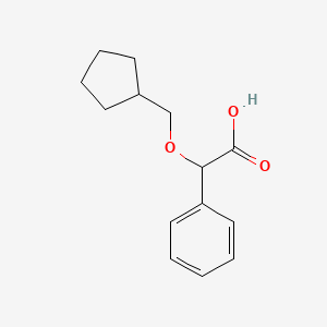 molecular formula C14H18O3 B2965907 2-(Cyclopentylmethoxy)-2-phenylacetic acid CAS No. 1509060-99-4